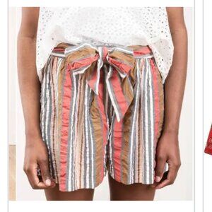 Ulla Johnson Martim Shorts in Poppy Stripe